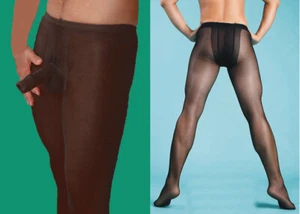 R71 Mens Stocking Body Tights Sleeve Sheath Pantyhose Black / Nude color - Picture 1 of 5