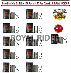 Royal Enfield Oil Filter Kit Pack of 10 Free 1 Pack For Classic& Bullet 350/500 - Picture 1 of 10