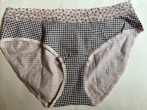 Neu"" Victoria's Secret Baumwolle Spitze Hiphugger Höschen M rosa/schwarz. CX1 - Bild 1 von 6