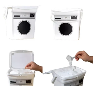6Ltr Plastic Laundry Washing Up Powder Container Soap Detergents Storage Box Lid - Picture 1 of 9
