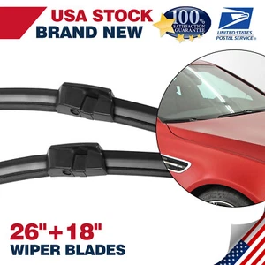 Front Windshield Wiper Blades Pair 26"+18" All Season For BMW 535d 2014 - 2016 - Picture 1 of 11