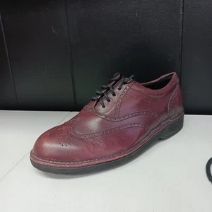 Cabela's Wing Tip Burgundy Leather Shoes Flexi Super Lite Size 7 D - Picture 1 of 6