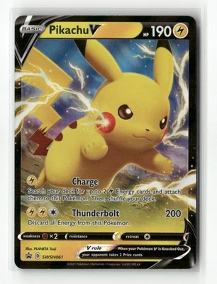 Pikachu V Promo SWSH: Sword & Shield Promo Cards SWSH061 Pokemon NM - Image 1 of 2
