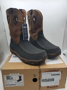 Twisted X Boots MHKBW03 Men`s Black Rubberixed 11` Tan Top Hiker Boot 13 - Picture 1 of 5