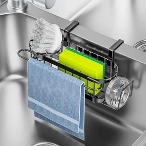 3-in-1 Schwammhalter für Küchenspüle Caddy (hängend & klebend), Edelstahl  - Bild 1 von 1
