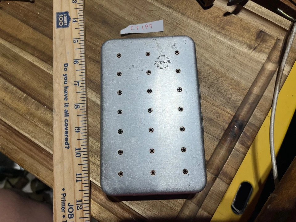 Caja de pesca con mosca Perrine Sterling vintage (27199) Foto 1 de 4