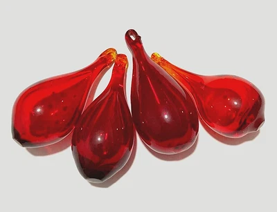 COLGANTE CRISTAL MURANO GOTA, COLOR ROJO, H 70 MM, PARA CANDELABROS Foto 1 de 4