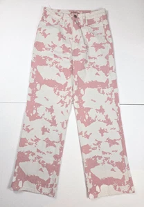Bailey Rose Pink White Cow Print Boot Leg Jeans Women's Size Medium 28x32 - Picture 1 of 5