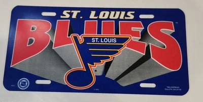 St Louis Blues License Plate Auto Tag, 6x12 Inch plastic Vintage  - Image 1 of 2