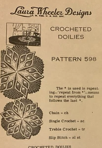 x598 Vintage mail order LW Pineapple Doily Pattern Crochet (Repro), large & sm - Picture 1 of 3