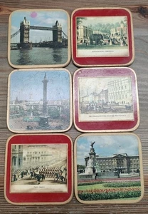 6 posavasos cuadrados de colección Pimpinela British Sights espalda de corcho Inglaterra casa de campo - Imagen 1 de 10