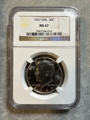 1967 SMS Silver Kennedy Half Dollar NGC MS67 - Image 1 of 4