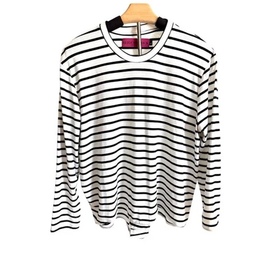 Heidi Merrick Women's Large Stripped Long Sleeve Bodysuit Preppy Designer - Image 1 of 4