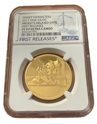 Niue 2017 Gold 1 oz $250 NGC PF69UC Disney Mickey's Delayed Date - Image 1 of 2