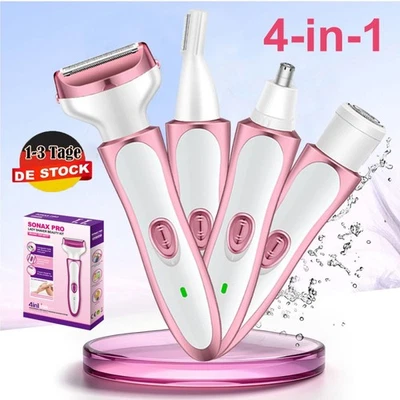 4 in 1 Elektrischer Damen Rasierer Haare Arm Bein Nase Bikini Gesicht Entferner - Bild 1 von 4
