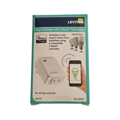 Leviton Decora Smart Z-Wave Plus Plug-In Dimmable Lamp Module Gen5 DZPD3-2BW - Image 1 of 3