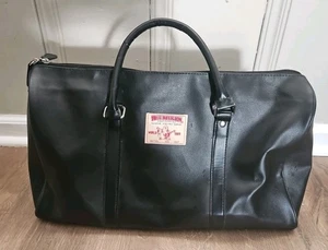 Leder Seesack von True Religion. Schwarze Leder Reisetasche. - Bild 1 von 5