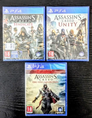 LOTTO PS4 ASSASSIN'S CREED Ezio Collection Unity Syndicate Sigillati Playstation - Immagine 1 di 4
