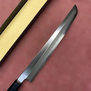 Coltello Cucina Giapponese Yanagiba Sashimi Ginsan Acciaio Inox 245mm Ebano Nuovo - Foto 1 di 12