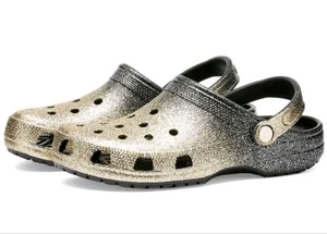 Crocs Classic Ombre Glitzer Clog schwarz gold flache Pantoletten Clogs Schuhe M 5 W 7 - Bild 1 von 10