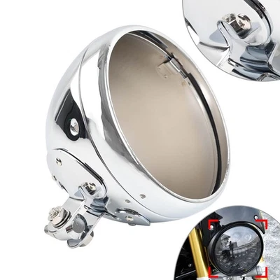 Motorcycle Headlight Housing Headlamp Light Bulb Bucket Cover For Harley Chrome - Image 1 of 4