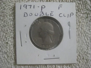 1971-P ERROR Double  CLIPPED Washington Quarter  F - Picture 1 of 3