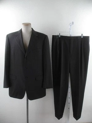 Men's 44R Canali sz 54L Brown Black Wool Tweed 2-Pc Suit 3-Button Pants 37 X 32 - Image 1 of 4