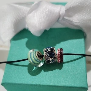 Juego de 3 cuentas pulsera europea Chamilia, 2 SWAROVSKI - Imagen 1 de 4