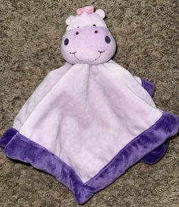 Tiddliwinks Hippo Lovey Purple Pink Bow Security Blanket Soft Baby Toy Plush - Bild 1 von 5
