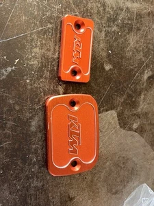 KTM Brake Clutch Reservoir Lid Cover Anodise Orange - Picture 1 of 6