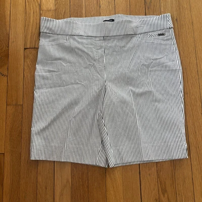 Pantalones cortos Jones New York Signature para mujer Bermudas elásticas a rayas de algodón talla XL Foto 1 de 4