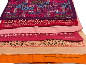 Menge 6 Vintage Fast Color Bandanas Rn 13960 Multicolor und Designs 20x20 oder 21" - Bild 1 von 6
