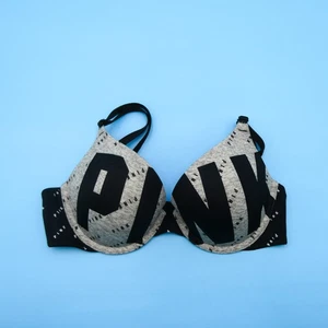 Sujetador push up Victoria Secret 34B gris negro con aros lencería para usar en todas partes - Imagen 1 de 8