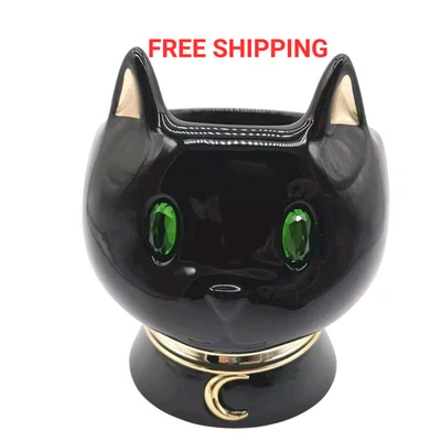 Candelabro Bath & Body Works HALLOWEEN GATO NEGRO OJOS VERDES 3 mechas Foto 1 de 4