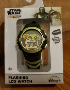 Baby Yoda Grogu The Child Star Wars Mandalorian Flashing LCD Watch Disney NIB - Picture 1 of 9