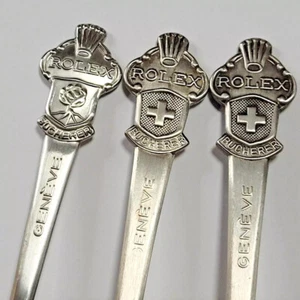 Lote 3 Cucharas de Recuerdo ROLEX Auténticas De Colección Bucherer de Suiza Gen่ve Raras - Imagen 1 de 9