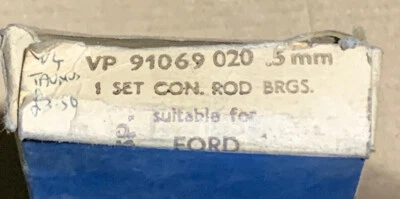 Juego de rodamientos de varilla .020 de gran tamaño para Saab 95 y 96 V4 1698cc y 1498cc VP91069.020 Foto 1 de 4