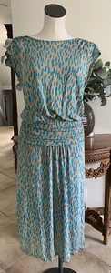 Tracy Reese woman’s P turquoise sleeveless tie waist midi sheath dress P - Picture 1 of 7