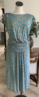 Tracy Reese woman’s P turquoise sleeveless tie waist midi sheath dress P - Image 1 of 4