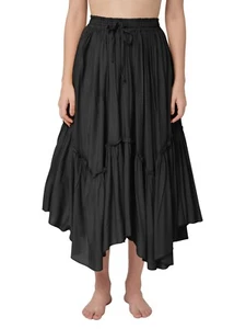 Damen Renaissance Pirat Bauer Mittelalter LARP High-Low Maxirock - Bild 1 von 1