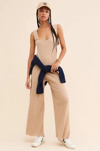 ~ 148 $ WeWoreWhat Overall mit weitem Bein und Zopfmuster meliert Größe XXL - neu mit Etikett ~ - Bild 1 von 5