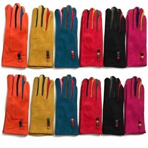 Ladies Gloves Multi Colours Touch Screen Fleece Gloves Winter Warm Soft Lined 