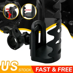 Motorcycle Adjustable Handlebar Cup Holder Mount Drink Water Bottle for ATV Bike - Picture 1 of 9