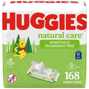 Huggies Natural Care Sensitive Baby Wipes, Unscented, 3 Pack, 168 Total Ct (Sele - Picture 1 of 1