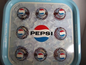Bandeja publicitaria cuadrada de metal Ice Chest Enjoy Pepsi-Cola 13,25" ¡EXCELENTE ESTADO! - Imagen 1 de 8