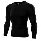 Men Long Sleeve Compression Shirt Base Layer Tight Tops Fitness Activewear S-3XL