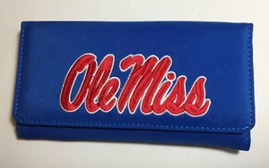 Ole Miss Rebels Tri Fold Wallet, Removable Checkbook Holder, Mom, Ladies - Picture 1 of 5