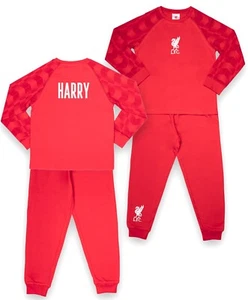 Liverpool personalisierter Pyjama für Kinder Langarm-PJ-Set für Jungen Baumwolle Geschenk - Bild 1 von 9