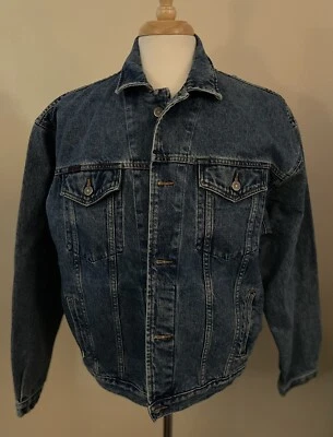 PERRY ELLIS AMERICA Dark Denim Trucker Jean Jacket Size Large - Image 1 of 4