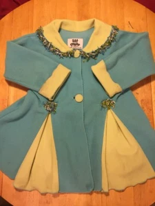 Girls Fleece Jacket Coat Corky And Company Blue Green S Small Size 5–6 Boutique - Picture 1 of 8